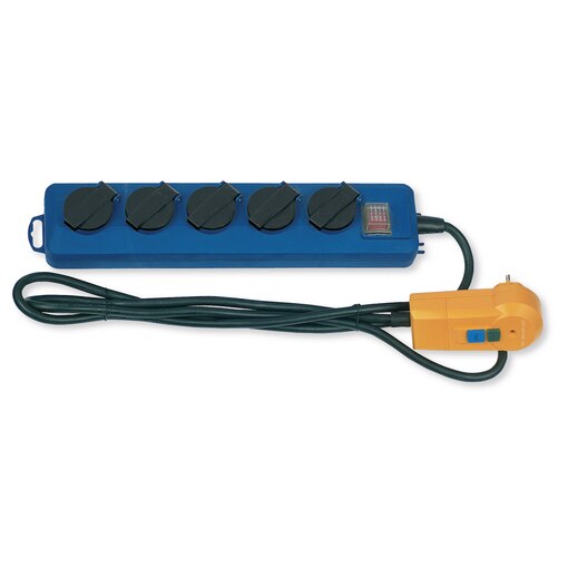 Socle 5 prises avec différentiel 30mA IP44 câble H07RN-F 3G 1,5mm²x2m
